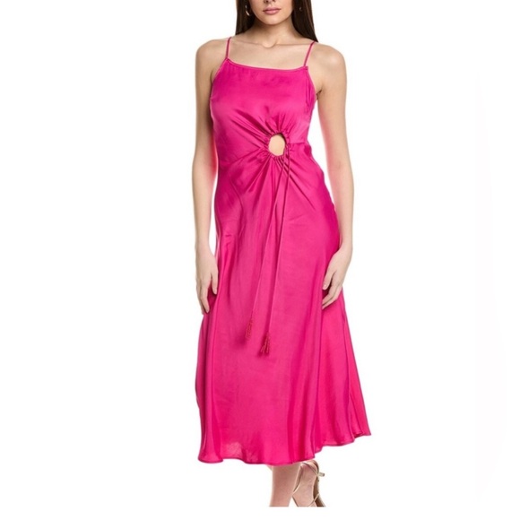 FARM Rio Dresses & Skirts - FARM RIO HOT PINK SLIP MIDI DRESS SIZE M